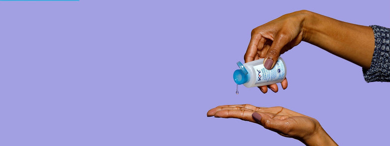 Persons pouring  K-Y lubricant in hand.