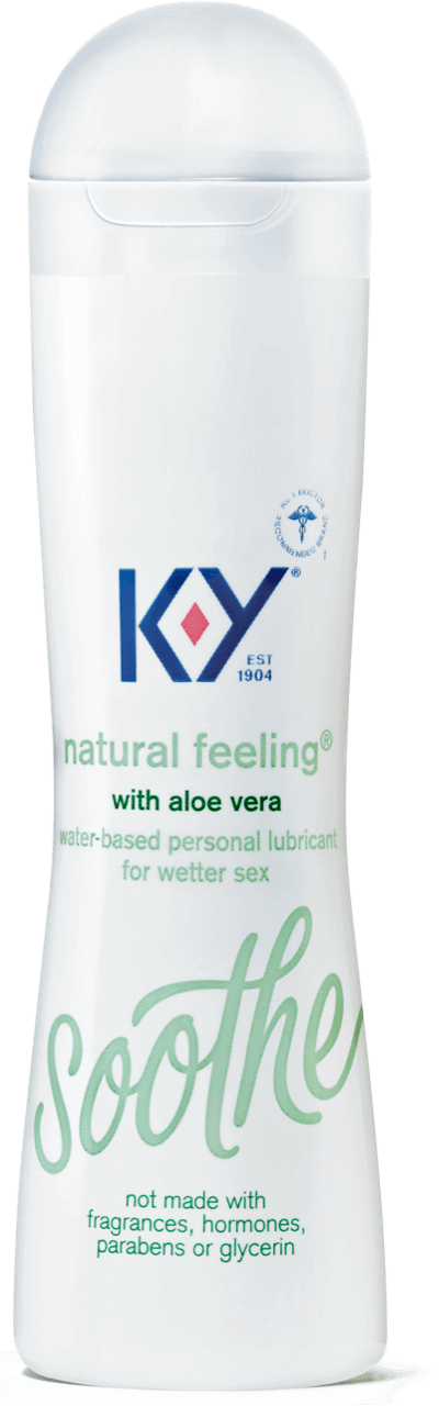 K-Y®  fragrance, hormone, paraben and glycerin free water-based Natural Feeling®  lube with aloe vera.