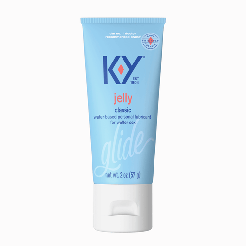 The front of the 'glide' K-Y® Liquid Classic Jelly Water-Based Personal Lubricant squeeze bottle.