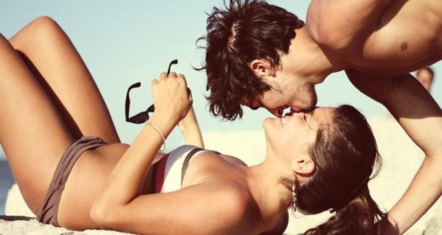 Man Kiss his girl friend