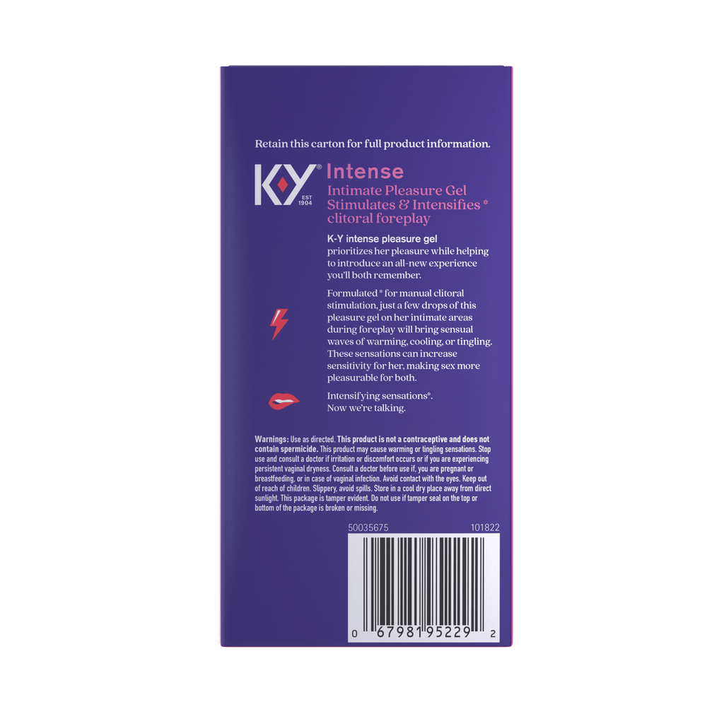Intense Pleasure Gel Lube back side