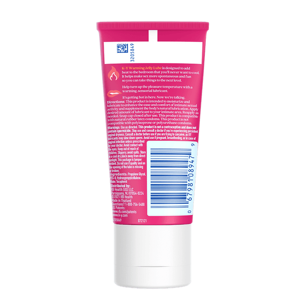 Description, directions, warnings, ingredients & distributor for K-Y® Warming Jelly Lube 2.5 oz. 