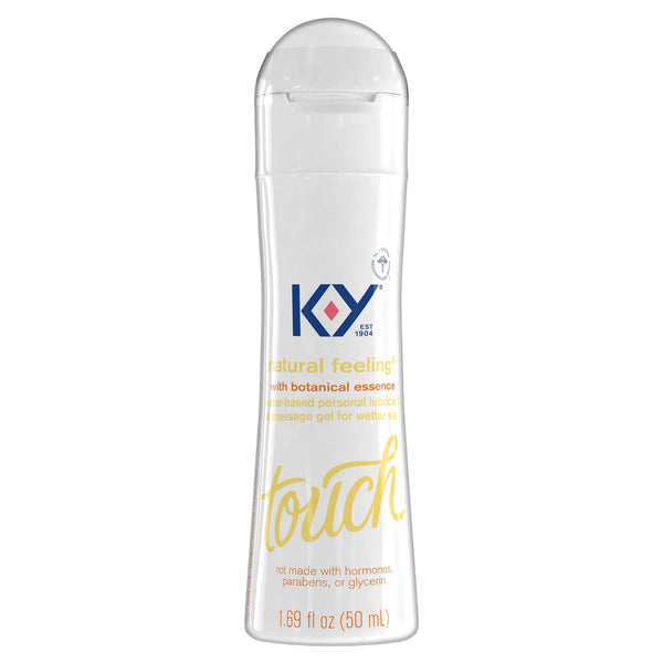 The 1.69 oz. 'touch' K-Y® Natural Feeling Personal Lube & Massage Gel with Botanical Essence bottle.