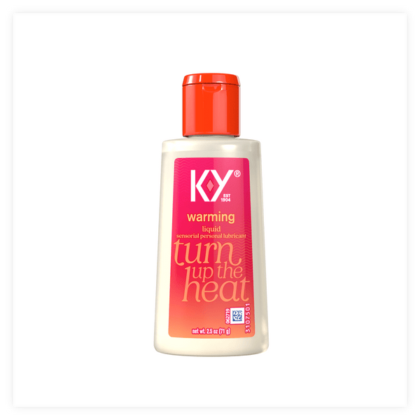 Front of K-Y® Warming Liquid Personal Lubricant bottle for warming sensations during intimacy 2.5 oz. 